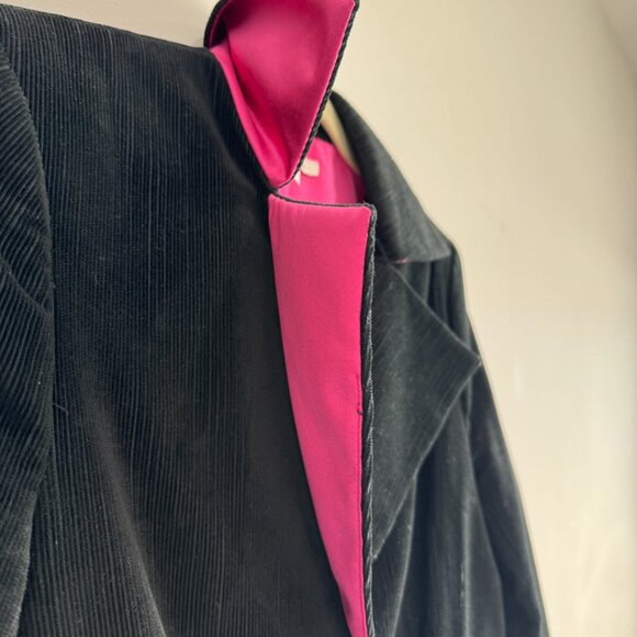 Alice + Olivia Vintage Black Corduroy Blazer, Size M - Picture 13 of 17